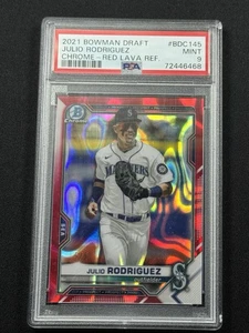 2021 Bowman Draft Chrome Julio Rodriguez #BDC-145 Red Lava Refractor /5 RC Pop 3 - Bild 1 von 3