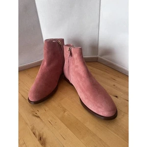 Botas Mansur Gavriel Rosa Piel de Oveja Talla 39 EU 8 EE. UU. Cremallera Lateral - Imagen 1 de 13