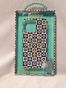 Custodia XO Poppy iPhone 14 Pro Max nero/bianco scacchiera motivo floreale Mag Safe - Foto 1 di 3