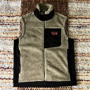 Mountain Hardwear Monkey Man Pile Fleece Vest Full Zip Khaki Black Men's Large L - Picture 1 of 3