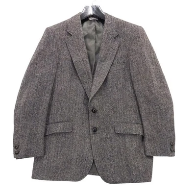 vtg JAEGER Hickey Freeman Wool Herringbone Tweed Blazer Sport Coat Jacket 42 - Image 1 of 4