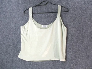 Canotta Bill Blass donna taglia 12 verde seta zip laterale carriera camicetta senza maniche - Foto 1 di 11