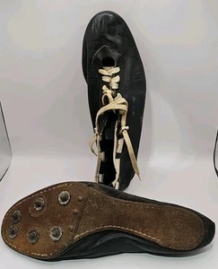 Rare Vintage Riddell Snug Tie Leather Track Cleats Shoes Size 10 - Picture 1 of 16