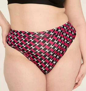 Lane Bryant rosa kariert bequem Glückseligkeit französischer Schnitt Tanga Höschen Plus 18/20, 2X - Bild 1 von 4