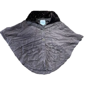 Hei Hei Anthroplogie Womens Brown Button Oversized Poncho Canvas CapeJacket XS/S - Picture 1 of 10