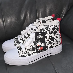 Disney Mickey Mouse Zapatillas Altas de Lona con Cordones Zapatos para Mujer Talla 9 - Imagen 1 de 5