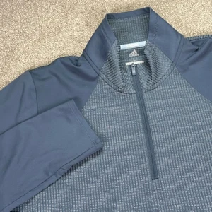 Adidas Golf Pullover Women's L Blue Heathered 1/4 Zip Long Sleeve Top Athletic - Picture 1 of 12