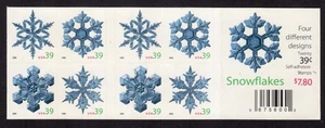 Scott #4108b Snowflakes Booklet of 20 Stamps - MNH Damaged PC#8 - Picture 1 of 2