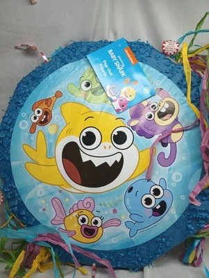 18 In Baby Shark Pop Out Pinata W/6 Ft Banner Birthday Party Supplies - Image 1 of 4