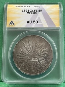 1891-ZS,FZ 8R MEXICO AU 50 ANACS - Picture 1 of 2
