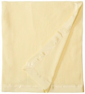 Thermal Waffle Weave Baby Blanket with Satin Nylon Trim (Yellow) - Picture 1 of 3