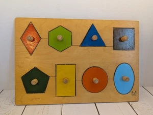 Vtg Didago 8 Shapes Wooden Puzzle Made In Belgium 7.5x11.25 - Picture 1 of 12