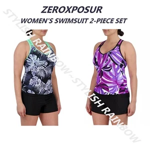 ZEROXPOSUR DAMEN O-RING ACTION TANKINI BADEANZUG ~ MEHRFARBIG & GRÖSSEN NEU - Bild 1 von 18