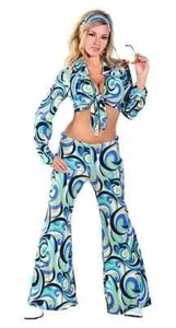 3pc Sexy Love Child 60's Hippie Bell Bottom Halloween Costume Women XL 18-20 - Picture 1 of 2