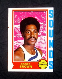 1974 TOPPS SET BREAK Roger Brown #240 Memphis Sounds EX (miscut) - Picture 1 of 2