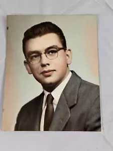 Fotografia d'epoca quadro diploma scuola superiore 1956 uomini foto a colori - Foto 1 di 6