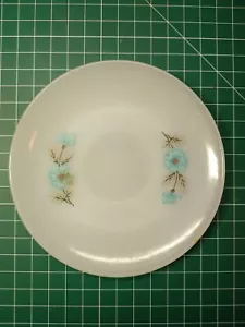 Vintage Fire King Milk Glass 6” Saucer Bonnie Blue Flowers Oven Ware No.36 - Picture 1 of 2