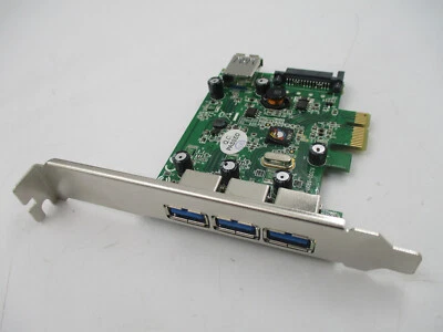 SIIG JU-P40212-S1 DP USB 3.0 3-Port PCIe  Network Adapter Tested Working - Image 1 of 4