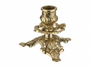 Kerzenleuchter Messing Kerzenständer barock Gold Kerzenhalter Höhe 8cm Antik 322 - Bild 1 von 6