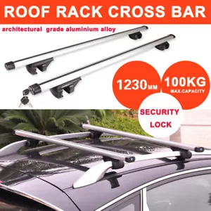 120cm Lockable Aluminium Car Roof Rack Rail Bars for Cars with Roof Rails Raised - Picture 1 of 12