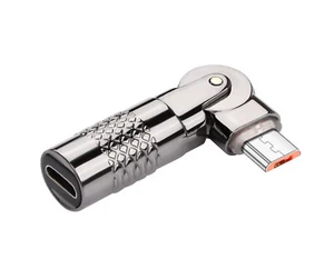 Micro 5 Pin 180 Degree Rotating Data Power Adapter | Male to Female - Picture 1 of 11