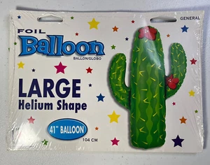 41” Mylar Foil green cactus Party Cinco de Mayo helium balloon Made In Italy NWT - Picture 1 of 4