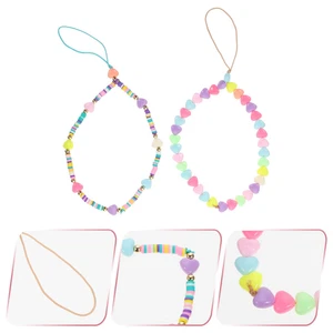 2pcs Phone Lanyard Phone Charms Strap Beaded Phone Strap Phone Chain - Picture 1 of 12