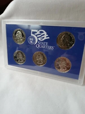 2002 United States Mint 50 State Quarters Proof Set 5 coins. TN OH LA IN MS coa  - Image 1 of 4