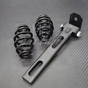 Black Solo Seat 3" Springs Bracket Mounting Kit For Harley Chopper Bobber Custom - Foto 1 di 7