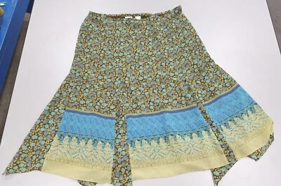 Emma James Womens Size 8 Casual Turquoise Blue Green Cotton Skirt Side Zipper - Image 1 of 4