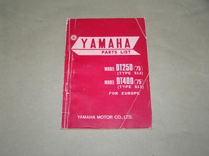YAMAHA DT 250 400 Teileliste parts list - Bild 1 von 2
