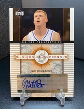2003-04 UD Top Prospects Matt Bonner Rookie RC Signs of Success AUTO Card #SS-MB