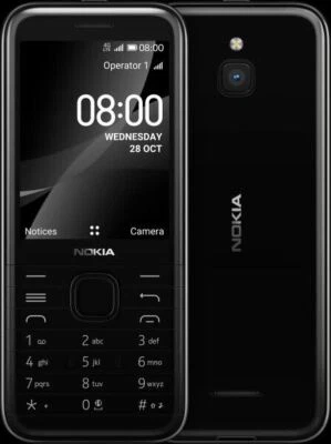 Original New Nokia 8000 4G Dual SIM Black White 4G LTE GSM Unlocked KaiOS Phone - Image 1 of 4