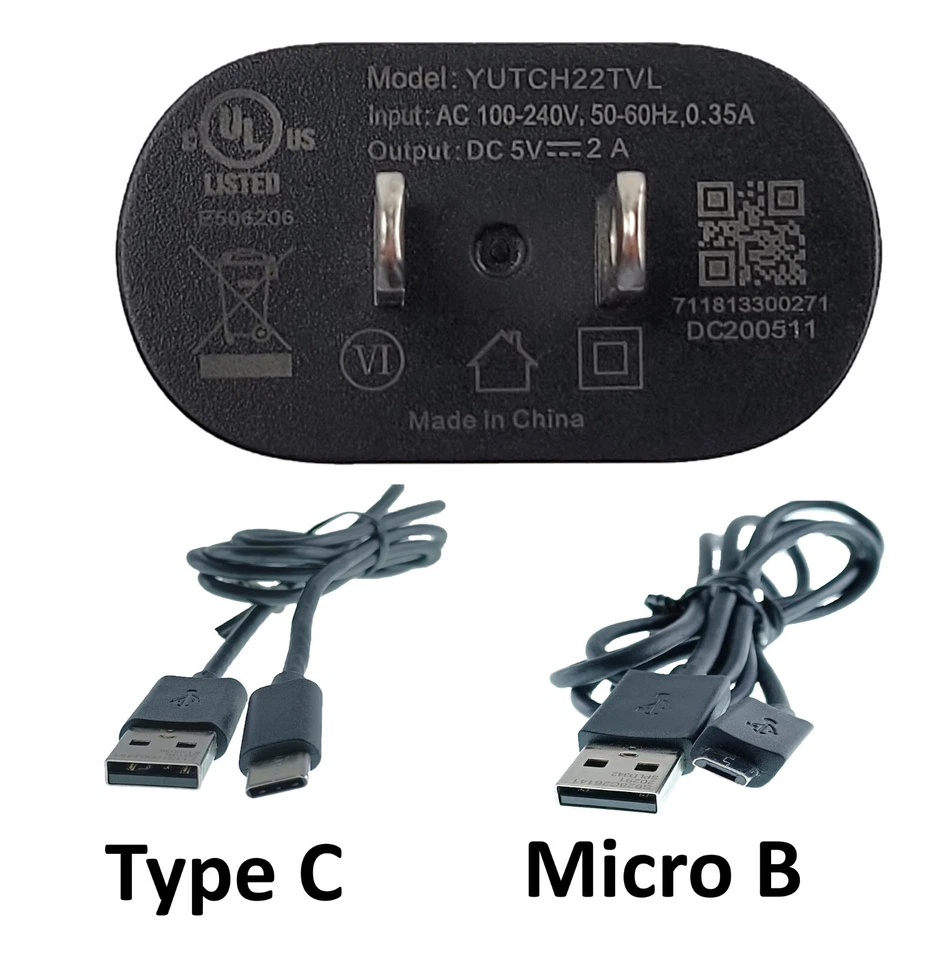 Cargador Nokia OEM (5V-2A) YUTCH22TVL negro + dos cables USB (tipo C y micro B) Foto 1 de 4