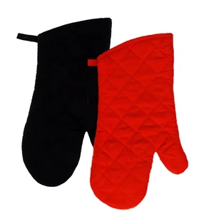 Guanti da Forno - Confezione Porta Pentole Set di 4 (Nero e Rosso) Ê - Foto 1 di 1