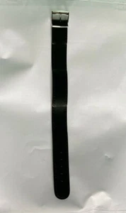 HIGH QUALITY BLACK MILITARY LEATHER ONE PIECE WATCH BAND 20mm STRAP RRP £18 - Picture 1 of 4
