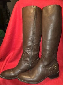 CHAPS GALYN WOMEN'S BROWN ROUND TOE KNEE HIGH BOOTS SIZE 10B - Picture 1 of 5