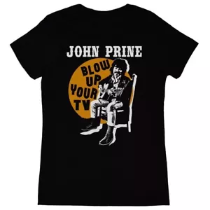 Vtg John Prine Blow Up Your TV Cotton Black All Size For Men T Shirt AG187 - Picture 1 of 2