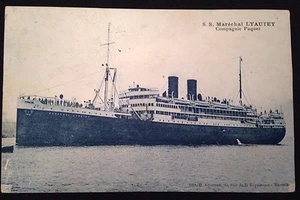 SS Marechal Lyautey - Vintage B&W Postcard - French Line - Picture 1 of 2
