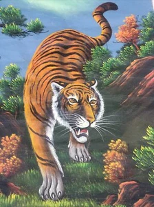 Tiger Painting ORIGINAL Oil on Canvas Large 21”x 33” - Picture 1 of 3