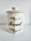 Vintage Ceramic Bread Bin - Floral Design - 15" - Good Condition