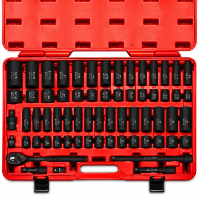 Neiko 02448A 1/2 inch 65 Piece Drive Master Impact Socket Set