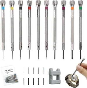 10 Stück Uhrmacher schraubendreher Set, Clutch, mit Entmagnetisierer,0.6mm-2.0mm - Bild 1 von 6