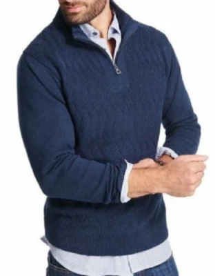 Weatherproof Vintage Men’s ¼ Zip Sweater, Dark Denim Heather - Size: XL      D-9 - Image 1 of 3