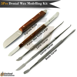 5 Stück Dental Zahle Beale Lecron Schnitzer Labor Wachsen Modellieren Alginat Messer - Bild 1 von 6