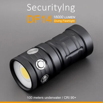 LED Scuba Diving Flashlight Photography Video Torch Underwater 100m Dive Light - Image 1 of 4