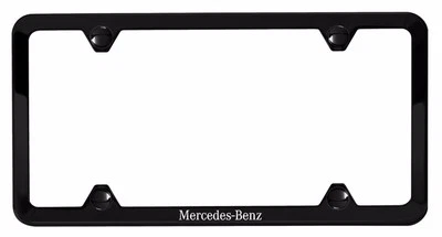 OEM GENUINE MERCEDES BENZ TRUNK BLACK LICENSE PLATE FRAME W/ LASER ETCHING - Image 1 of 4