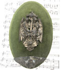 Antique French Spleter Green Velvet Angel Holy Water Font c1900