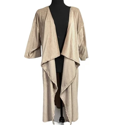LuLaRoe Women's Size M Beige Shirley Duster Open Long Cardigan Draping Front - Image 1 of 4