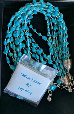 Nuevo Collar Jay King Turquesa Multi Hilos Cierre Plata Esterlina Hallazgos Minos Foto 1 de 4